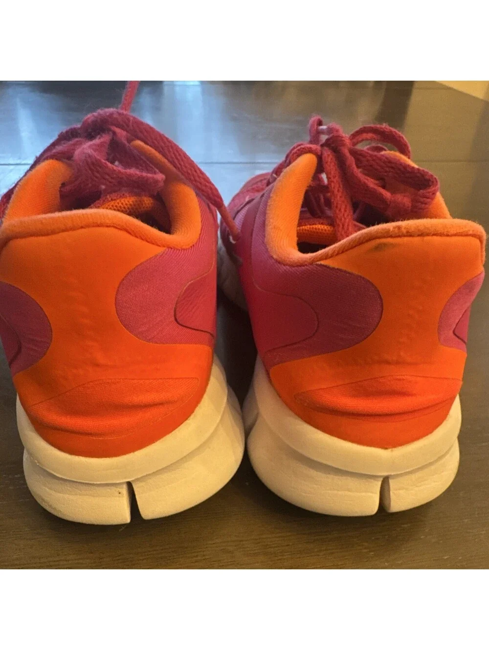 Nike Free 5.0 Unisex Kids Pink/Orange Mesh Lace Sneakers US 5Y 580565-600 [COPY]